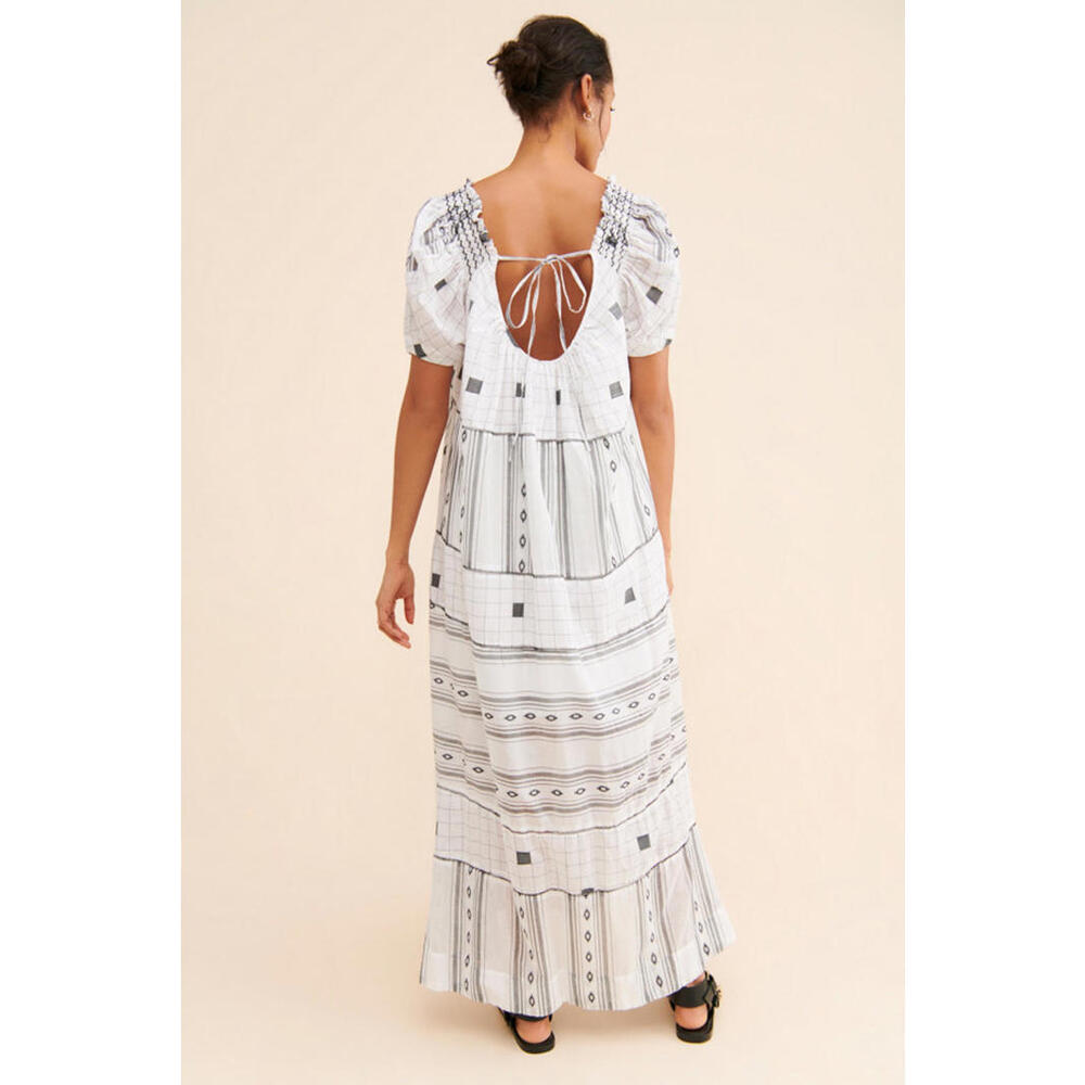 Free People - Jamie Embroidered Maxi Dress, Puff Sleeve, size S - Picture 3 of 9